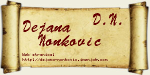 Dejana Nonković vizit kartica